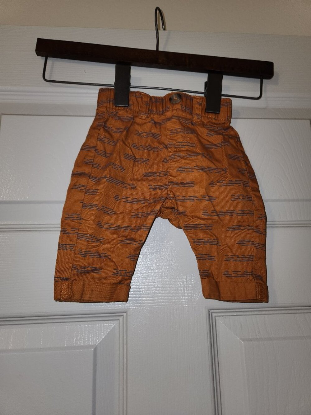Cat & Jack Baby Boys Brown Pull On Pants Size 0-3M Elastic Waist EUC